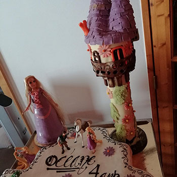 Gateau sur le thème de Raiponce